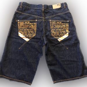 Rocawear “The Powers That Be” relaxed dark denim shorts men 40